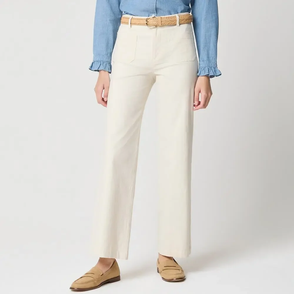 J.Crew Lizzie Wide Leg Pant Natural Ivory Size 25